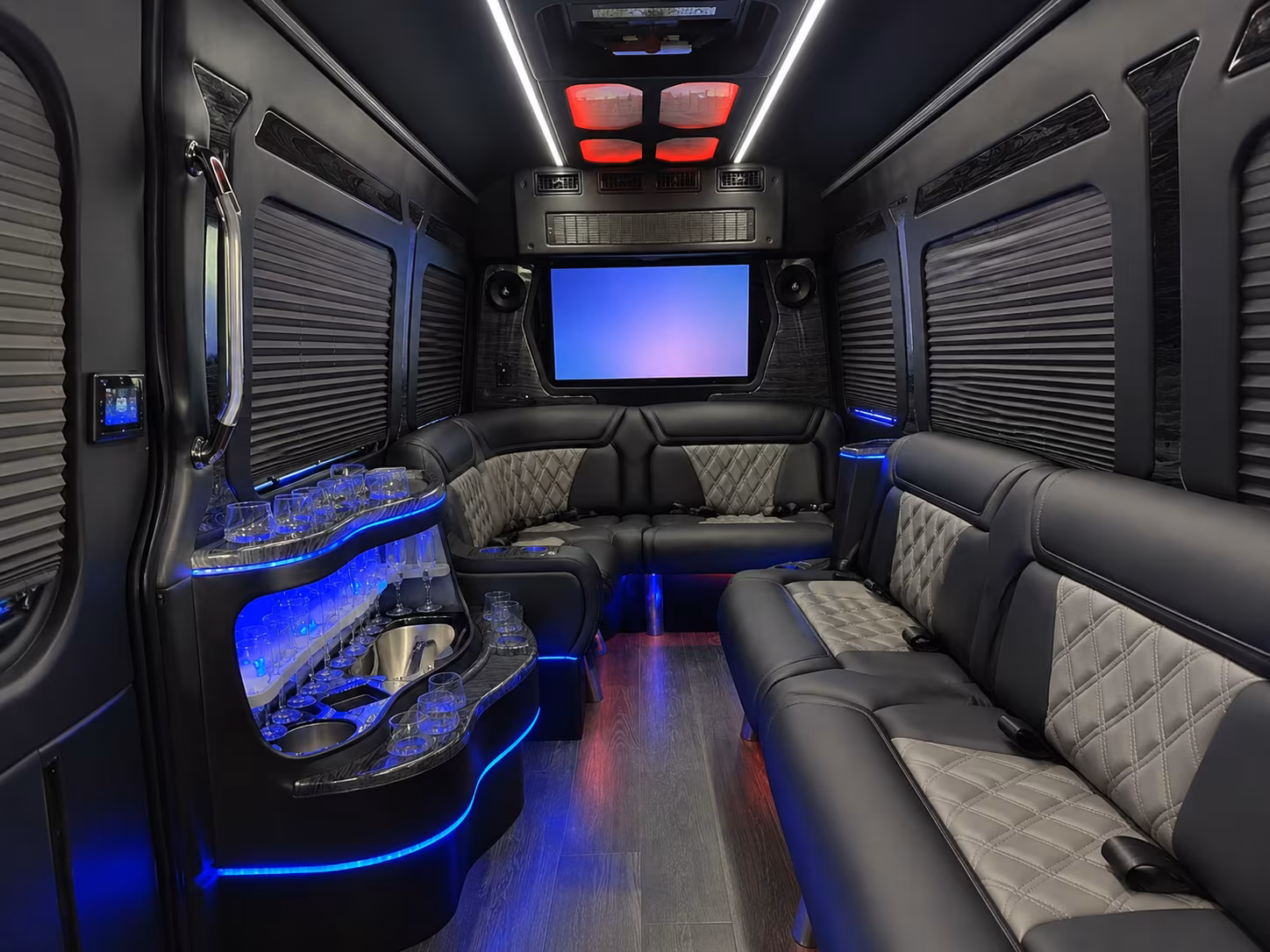 clarksville 50 passenger party bus inside